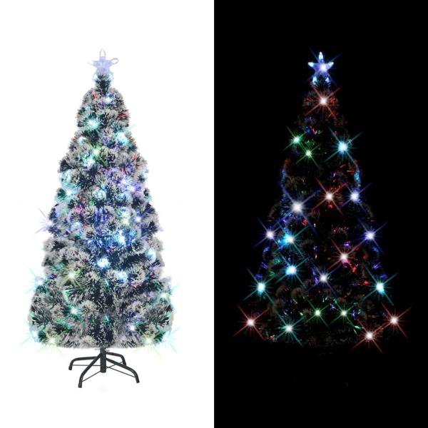Weihnachtsbaum mit Beleuchtung und Ständer 210 cm Glasfaser