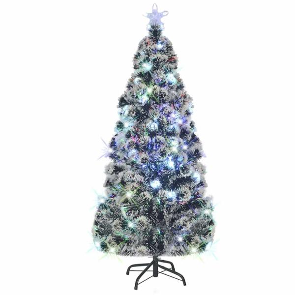 Weihnachtsbaum mit Beleuchtung und Ständer 210 cm Glasfaser