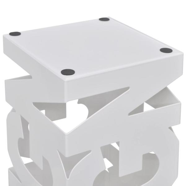 Schirmhalter Schirmständer Gehstöcke Stahl weiß quadratisch 48,5 cm 