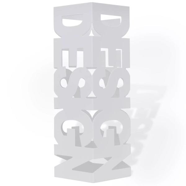 Schirmhalter Schirmständer Gehstöcke Stahl weiß quadratisch 48,5 cm 