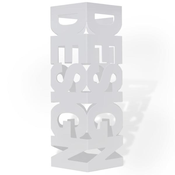Schirmhalter Schirmständer Gehstöcke Stahl weiß quadratisch 48,5 cm 