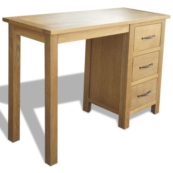 ARDEBO.de - Schreibtisch mit 3 Schubladen 106x40x75 cm Massivholz Eiche