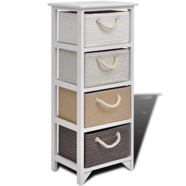 Beistellschrank mit 4 Körben Holz