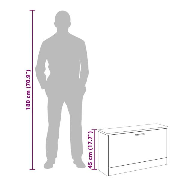 Schuhbank Eiche 80x24x45 cm