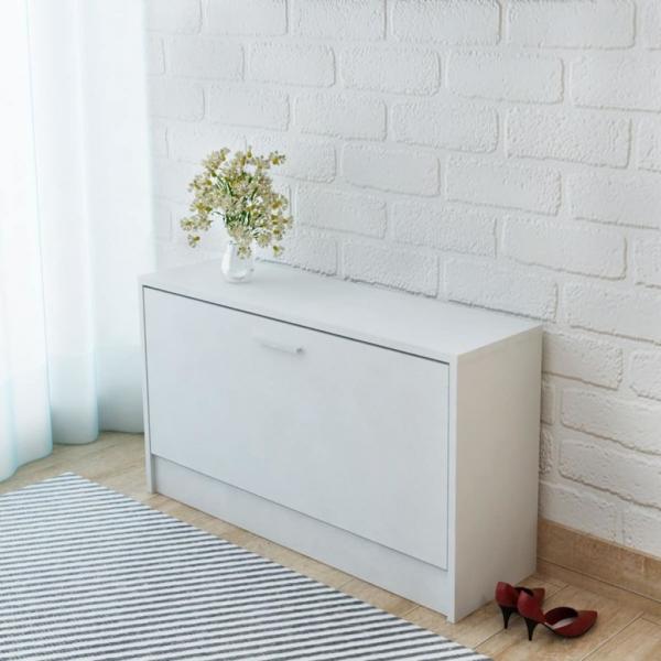 ARDEBO.de - Schreibtisch mit Schublade und Schrank Weiß 100x40x73 cm
