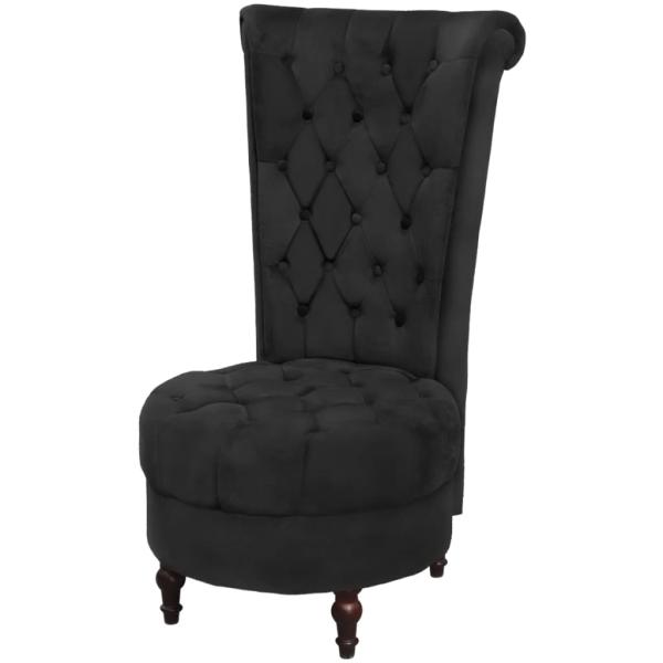 ARDEBO.de - Sessel mit hoher Lehne Schwarz Stoff