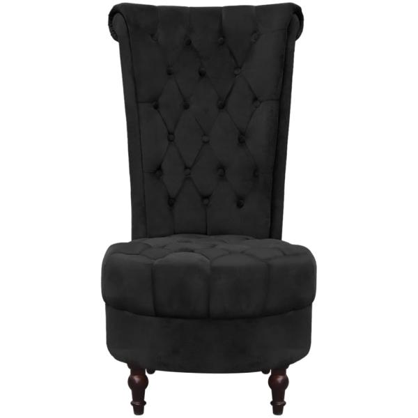 Sessel mit hoher Lehne Schwarz Stoff