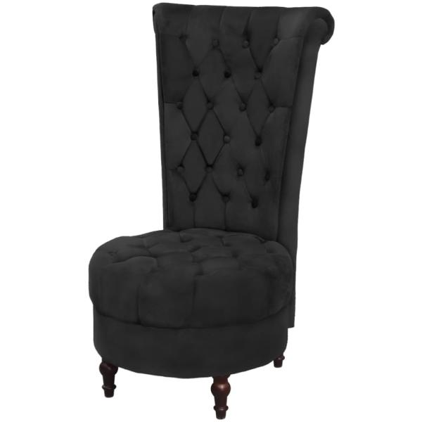 Sessel mit hoher Lehne Schwarz Stoff