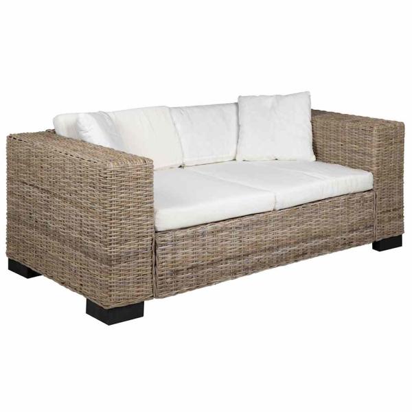2-Sitzer Sofa Echtes Rattan 
