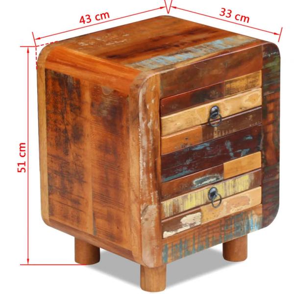 Nachttisch Altholz Massiv 43x33x51 cm