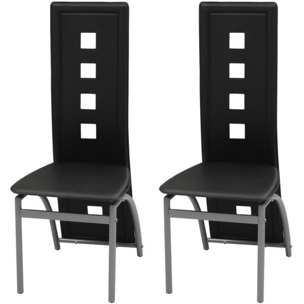 ARDEBO.de - Esszimmerstühle 2 Stk. Schwarz Kunstleder 