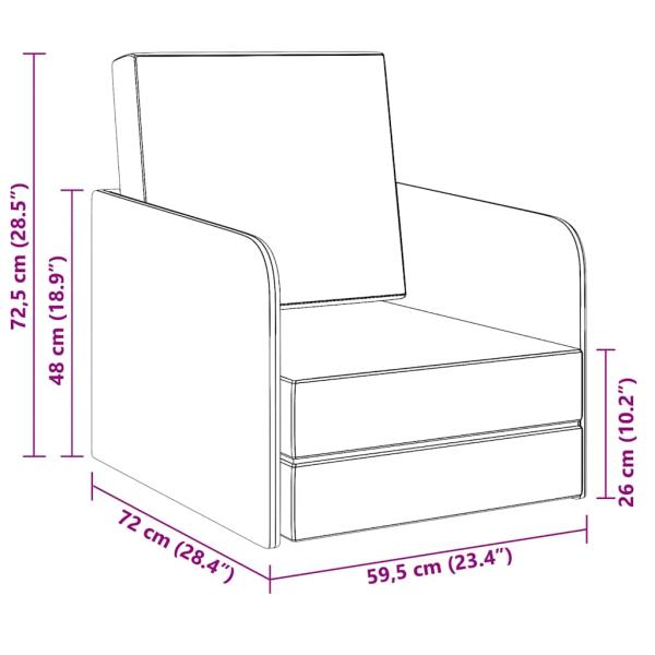 Ausziehbarer Schlafsessel Hellgrau Stoff