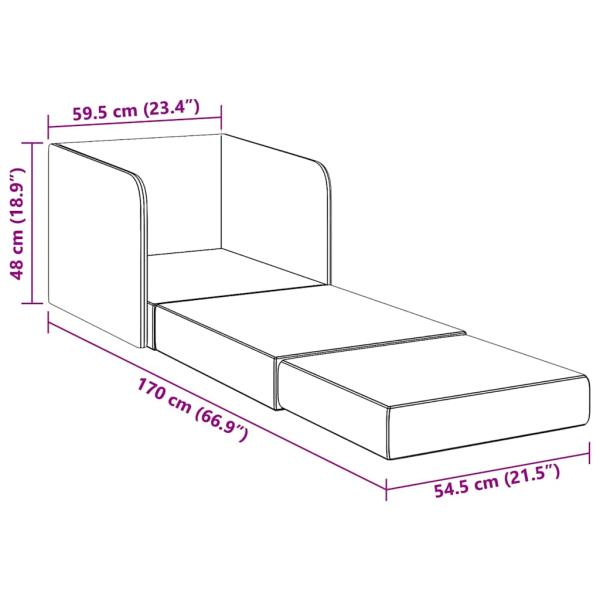 Ausziehbarer Schlafsessel Hellgrau Stoff