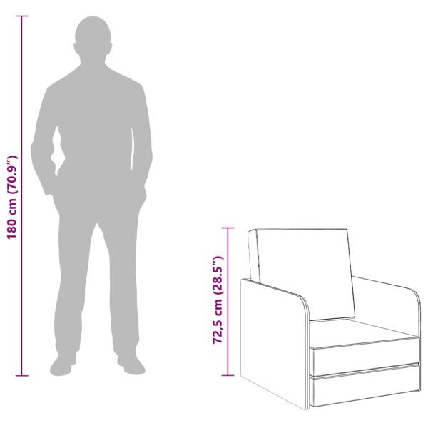 Ausziehbarer Schlafsessel Dunkelgrau Stoff