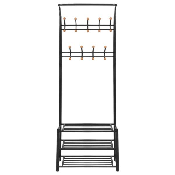 Garderobe mit Schuhablage 68×32×182,5 cm Schwarz