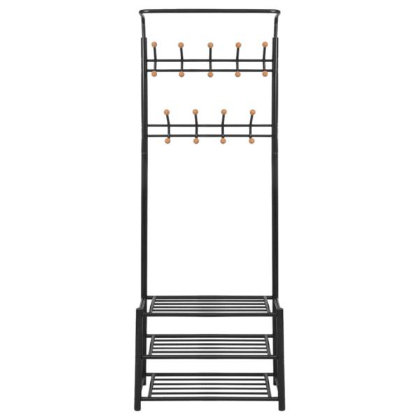 Garderobe mit Schuhablage 68×32×182,5 cm Schwarz