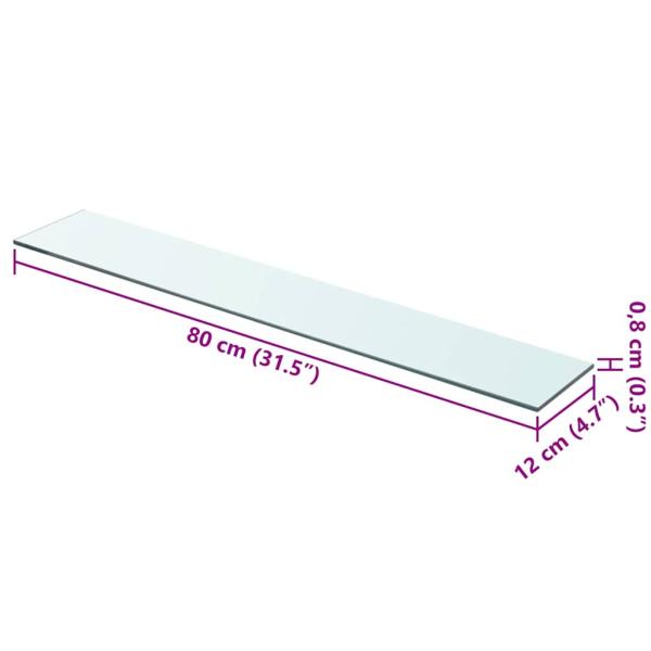 Regalboden Glas Transparent 80x12 cm