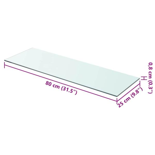 Regalboden Glas Transparent 80 cm x 25 cm
