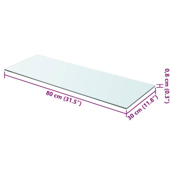 Regalboden Glas Transparent 80x30 cm