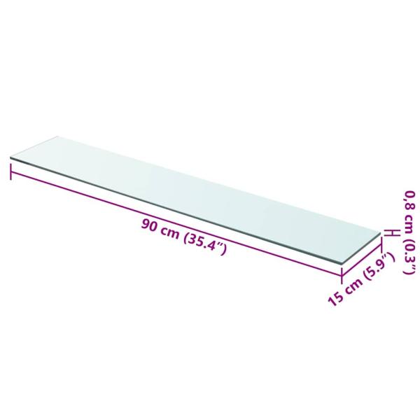 Regalboden Glas Transparent 90x15 cm