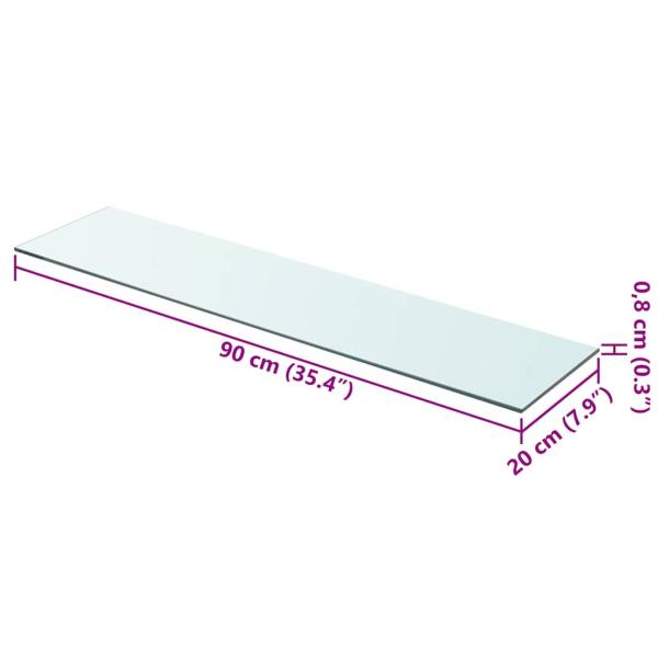 Regalboden Glas Transparent 90x20 cm