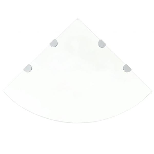 ARDEBO.de - Eckablage mit Verchromten Halterungen Glas Transparent 45x45 cm