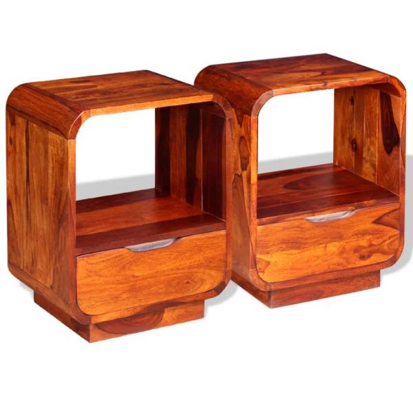 ARDEBO.de - Nachttische mit Schubladen 2 Stk. Palisanderholz 40x30x50 cm