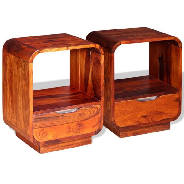 Nachttische mit Schubladen 2 Stk. Palisanderholz 40x30x50 cm
