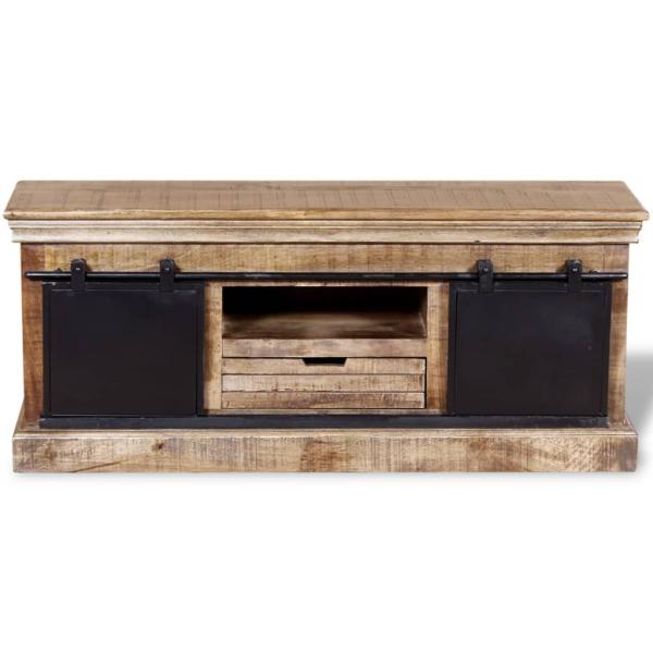 TV-Schrank mit 2 Schiebetüren Massivholz Mango 110x30x45 cm