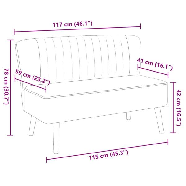 Sofa Stoff 117x55,5x77 cm Dunkelgrau   