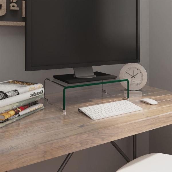 ARDEBO.de - TV-Tisch/Bildschirmerhöhung Glas Transparent 40x25x11 cm