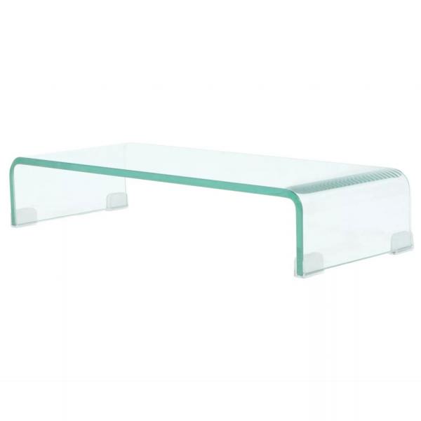 TV-Tisch/Bildschirmerhöhung Glas Transparent 60x25x11 cm