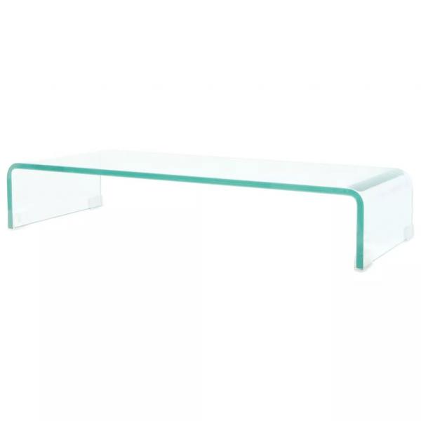 ARDEBO.de - TV-Tisch/Bildschirmerhöhung Glas Transparent 70x30x13 cm