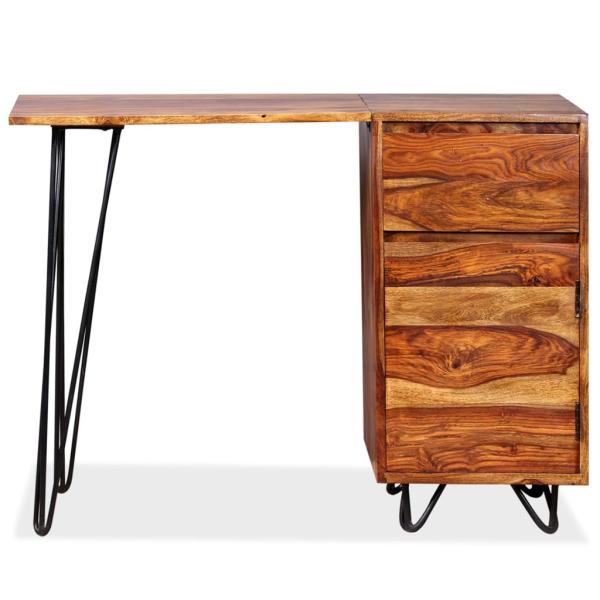 Schreibtisch mit 1 Schublade und 1 Schrank Massivholz Akazie