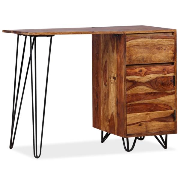 Schreibtisch mit 1 Schublade und 1 Schrank Massivholz Akazie