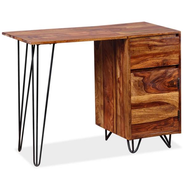 Schreibtisch mit 1 Schublade und 1 Schrank Massivholz Akazie