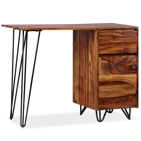 Schreibtisch mit 1 Schublade und 1 Schrank Massivholz Akazie