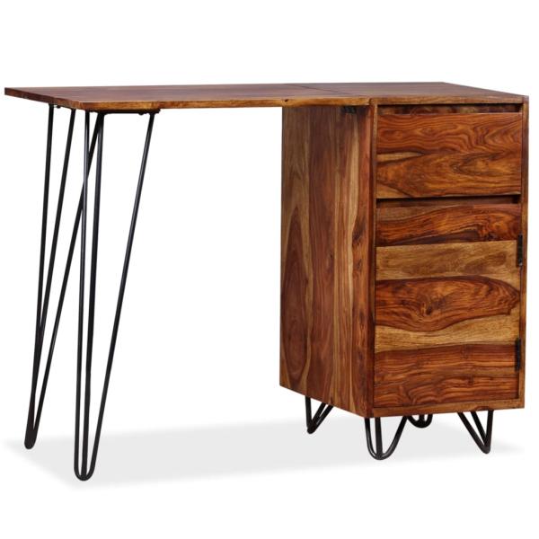 Schreibtisch mit 1 Schublade und 1 Schrank Massivholz Akazie