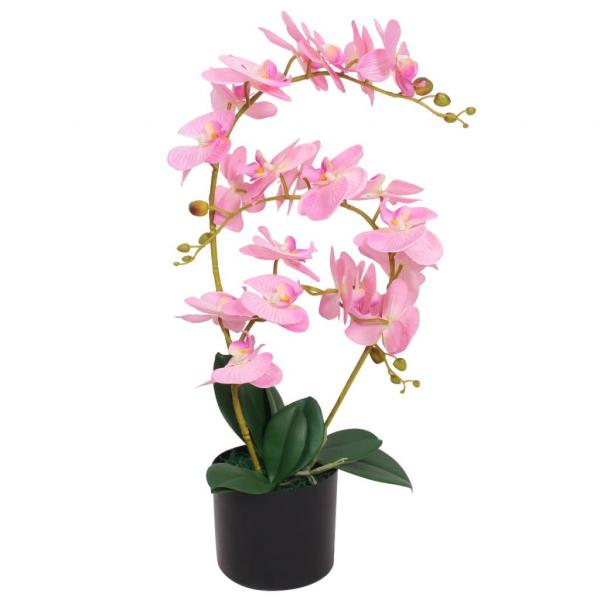 ARDEBO.de - Künstliche Orchidee mit Topf 65 cm Rosa