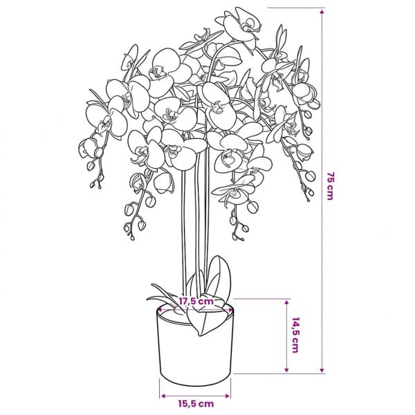 Künstliche Orchidee mit Topf 75 cm Weiß