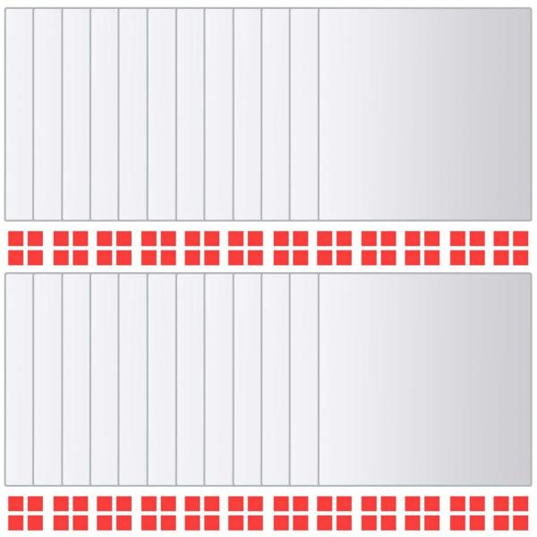 24-tlg. Spiegelfliesen-Set Quadratisch Glas