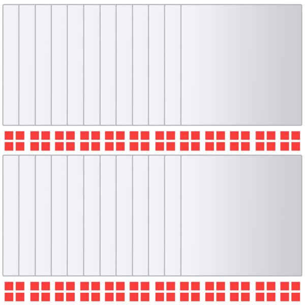 24-tlg. Spiegelfliesen-Set Quadratisch Glas