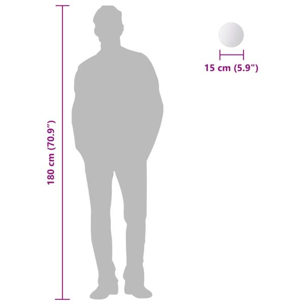 8-tlg. Spiegelfliesen-Set Rund Glas