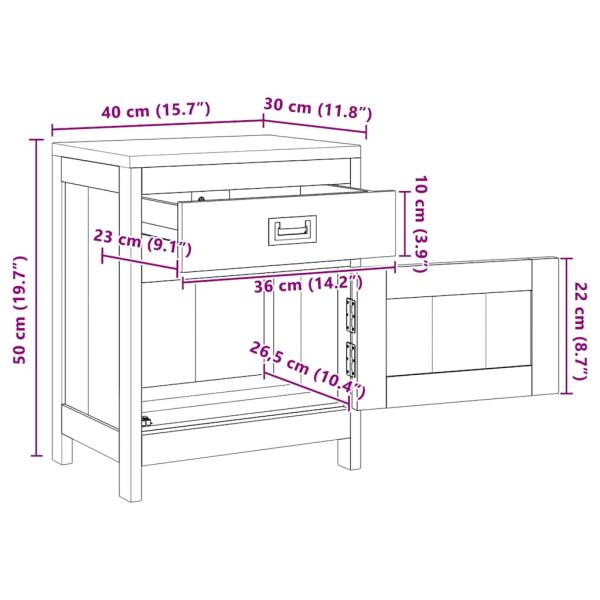 Nachttisch Massivholz Teak 40x30x50 cm
