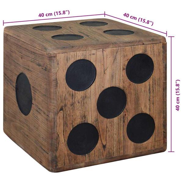 Aufbewahrungskiste Mindi-Holz 40 x 40 x 40 cm Würfel-Design