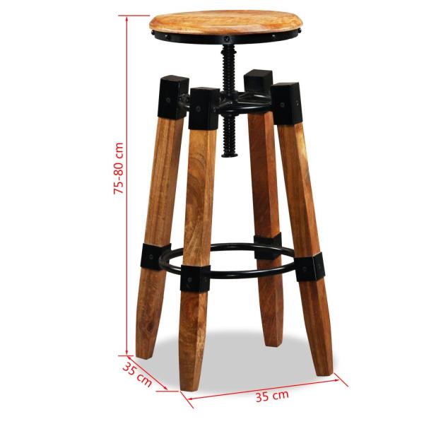 Barhocker 2 Stk. Mango Massivholz