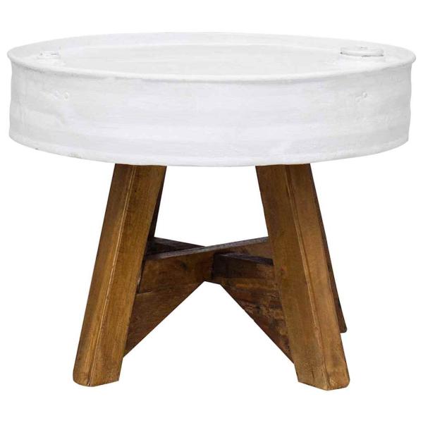 Couchtisch Altholz Massiv 60x45 cm Weiß 