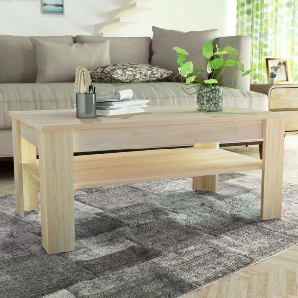 ARDEBO.de - Couchtisch Holzwerkstoff 110x65x48 cm Eiche