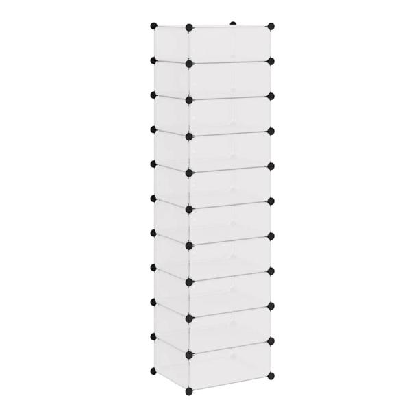 Schuh-Organizer Zusammenklappbar mit 10 Fächern Weiß