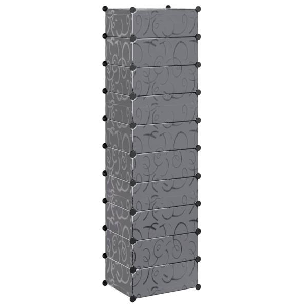 Schuh-Organizer Zusammenklappbar mit 10 Fächern Schwarz